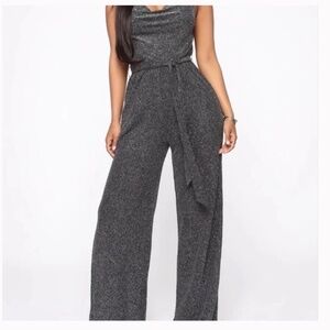 NWOT H&M Divided Glittery Metallic Jumpsuit